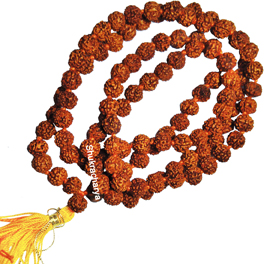 Natural 5 Mukhi 7mm Rudraksha Mala 108+1 Beads; Original & Certified
